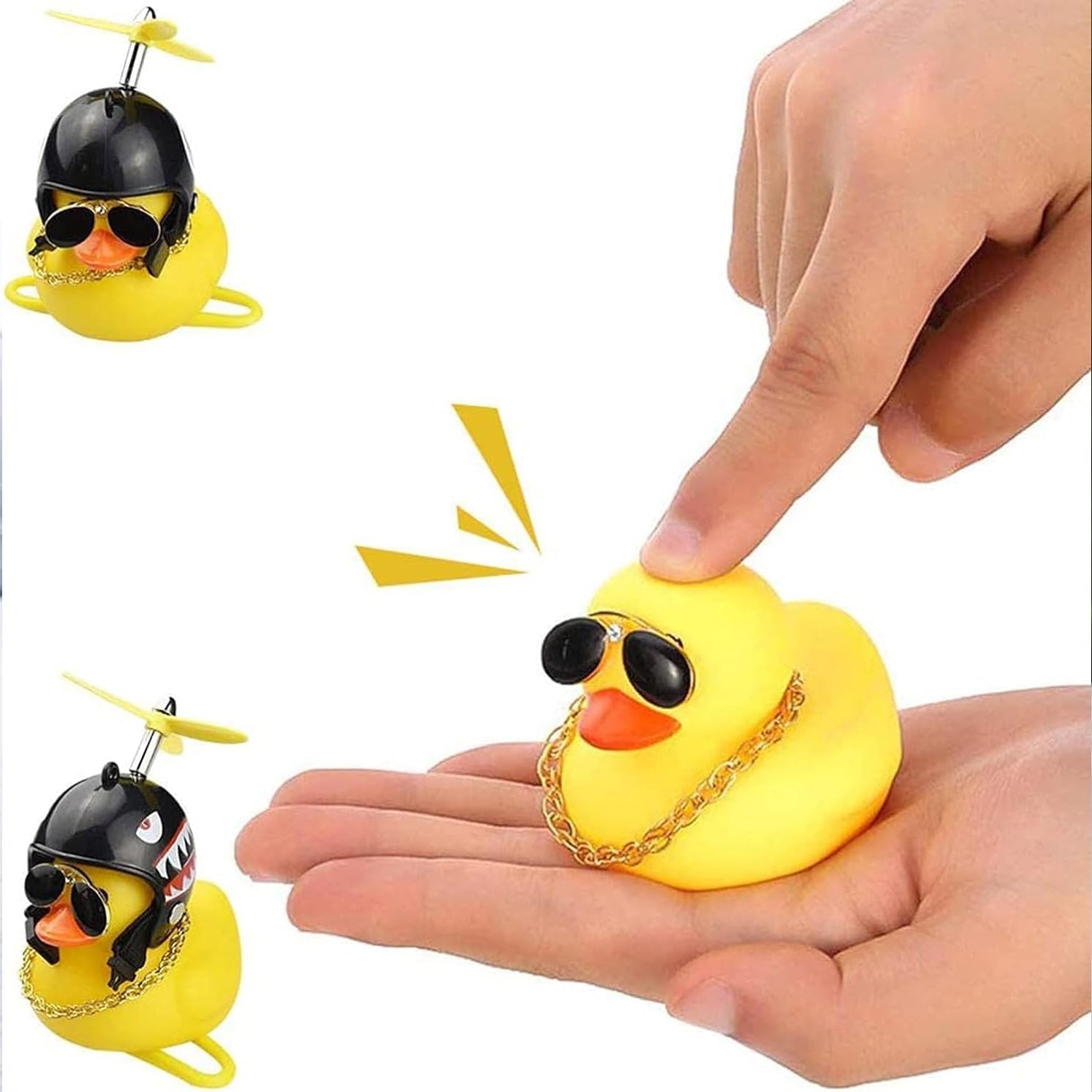 Beautiful Duck Car Ornaments Duck Bicycle Bell with Propeller Helmet (1 Pc / Mix Design) Beautiful Duck Car Ornaments Duck Bicycle Bell with Propeller Helmet (1 Pc / Mix Design)